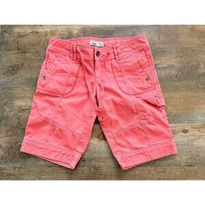 Y2K Cargo Bermuda Shorts Salmon Utility Micro Cord LEI Jr 5